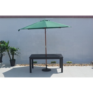 Table de jardin extérieure en aluminium noir pour restaurant, longue table à dîner avec trous pour parasol - Product Image 4