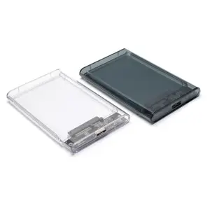 2024 Adaptateur de disque dur haute vitesse 2.5 pouces Hdd Case Usb3.0 Plastique Transparent Hdd Enclosure Case