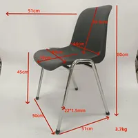 Chaise d'école et de formation empilable OK-506C avec pieds chromés, coque en PP mat et siège rembourré, capacité de 600 lb pour salles de classe et conférences