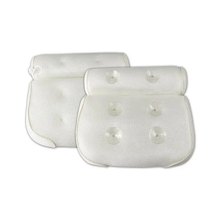 White Bath Pillow Spa 3D Mesh Bath Pillow With Suction Cup For Tub In Bathroom Gel Bath Pillow