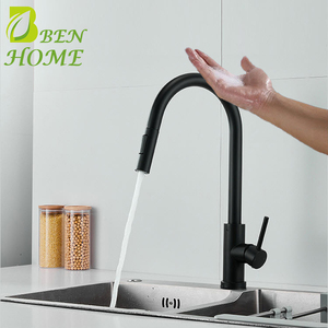 Pull Out Sensore Automatico di Acqua <span class=keywords><strong>Rubinetto</strong></span> Della Cucina Nero 1 Pezzo - Product Image 5