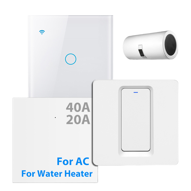 WiFi/Zigbee Smart Air Conditioner Water Heater Boiler Switch App Control Flip Design Home Use Electric 20A/40A 8000W Alexa