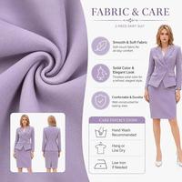 Ensemble deux pièces sur mesure OEM : tailleur croisé lavande et jupe crayon – Tenue professionnelle formelle pour femme