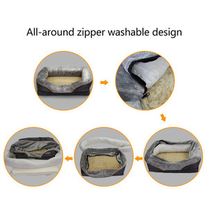 OEM Maßgefertigtes Luxus Orthopädisches Hundebett Abnehmbarer Waschbarer Bezug Weiches Kühlendes Haustier-Sofabett für Große Hunde Wasserdichte Hundebetten - Product Image 4
