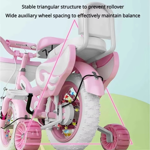 <span class=keywords><strong>Bicicletta</strong></span> per Bambini e Bambine <span class=keywords><strong>con</strong></span> Luci Lampeggianti, Ruote Stabilizzatrici e Doppi Freni, 12/14/16/18/20 Pollici - Product Image 4
