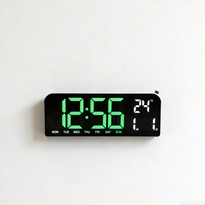 Reloj de Pared Digital LED con Calendario, Alarma, Ajuste de Brillo y Temperatura, Moderno para Dormitorio o Sala de Estar, Directo de Fábrica - Product Image 2
