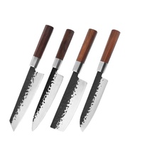 Ensemble de couteaux de cuisine professionnels en acier au carbone de haute qualité avec manche en bois couteau de chef japonais forgé