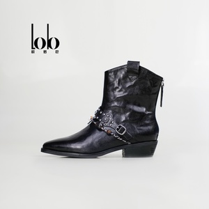 Stivali da Cowboy da <span class=keywords><strong>Donna</strong></span> in Vera Pelle Autunno/Inverno, Punta Affusolata, Tacco Grosso, Cerniera Posteriore, Colore Unico - Product Image 1