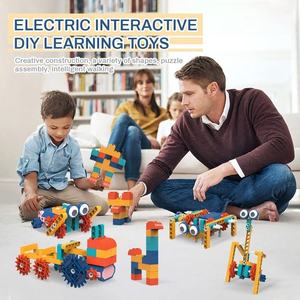 126 pièces de blocs de construction en plastique ABS, grandes particules, jouet STEM, engrenage électrique, bricolage, formes multiples, construction d'ingénierie - Product Image 2