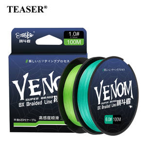 2023 TEASER VENOM 8 brins ligne de poisson tressée haute résistance <span class=keywords><strong>fil</strong></span> de poisson 100M PE <span class=keywords><strong>tresse</strong></span> vert bateau pêche en <span class=keywords><strong>mer</strong></span> - Product Image 1
