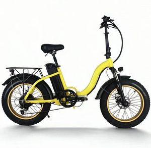 Folding 20*4-inch Fat Tire 20*4 E Bike 48V 7 Speed Aluminum Alloy <b>Frame</b> Rear Hub Motor Urban Commuter <b>Bicycle</b> - Product Image 1