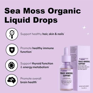 OEM ODM menyesuaikan lumut laut cairan organik tetes dengan Vitamin D3 dan Biotin intim rambut kuku Kulit & suplemen kesehatan otak