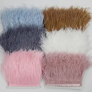 Wholesale 13-15cm Ostrich Feather Lace Trim Feather Fabric Costume Material