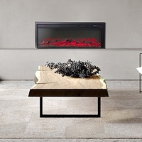 Insert de cheminée électrique à vapeur d'eau avec flamme 3D réaliste et lumière LED intégrée, design métallique, 31,6 pouces, pour usage domestique et hôtelier (norme US)