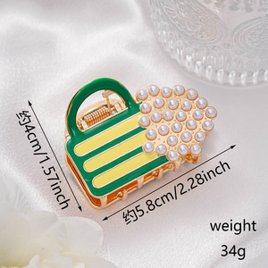 Mini Pinza para el Cabello con Forma de Jarra de Cerveza, Imitación de Perla, Esmalte, Aleación de Zinc, Pinza de Tiburón, Linda Taza de Bebida Decorativa, Accesorios para el Cabello de Mujer - Product Image 5