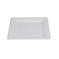 Plateau carré jetable biodégradable assiette alimentaire pâte de bagasse de canne à sucre compostable pour restaurant et approvisionnement de fête