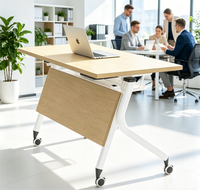 Mobilier de bureau scolaire en gros : Ensemble table et chaises pliantes personnalisables, table de réunion et de formation pliante avec roulettes