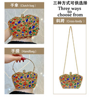 Bolso de Noche de Lujo de Diseño con Pedrería, Clutch de Cristal Marquise Calado, Brillante para Boda, Fiesta, Banquete, con Asa Superior