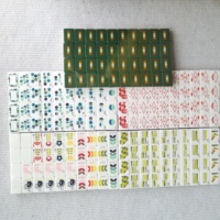 Tuiles de Mahjong américaines modernes avec motifs géométriques, points colorés, fleurs botaniques, flamants roses, chats, jokers et dos multicouches