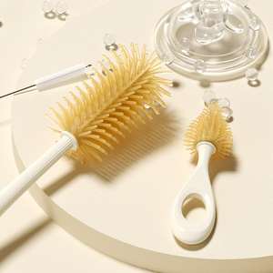 Kit de nettoyage compact pour biberons avec support, brosse à biberon en silicone et brosse à tétine à embout souple pour un nettoyage facile et sûr - Product Image 3