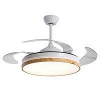 Ventilateur de plafond invisible à LED moderne décoratif Tuya WiFi 42 pouces silencieux pour la maison, la chambre à coucher, le salon