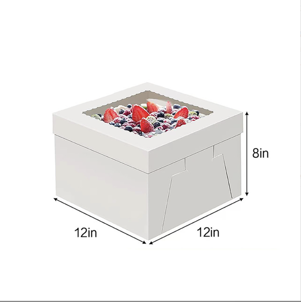 Коробка для торта высотой 10x10x8 дюймов с окном большие коробки для выпечки, квадратная картонная коробка для торта для многослойных тортов