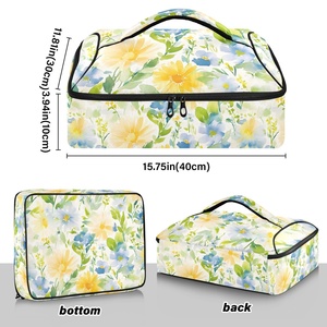 Bolsa Térmica Aislada Personalizada con Diseño de Flor de Hibisco Hawaiano para Entrega de Comida, Porta Pizza y Cazuelas - Product Image 3