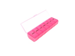 Pastillero semanal codificado por colores de gama alta 7 compartimentos con tapas de clic Organizador de pastillas de 7 días - Product Image 4