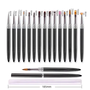 Siêu nóng bán màu Đen nhôm xử lý lót Gel hộp bàn chải Nail Salon Nail Airbrush Kit