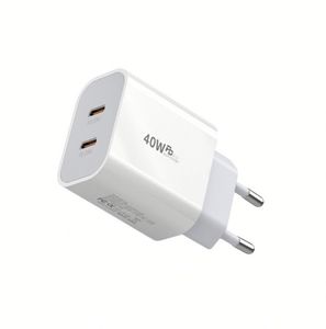 ที่ชาร์จแบตเตอร์รีปลั๊ก EU PD 40W แบบคู่20W USB พอร์ตชนิด C ชนิด C ใช้ได้กับโทรศัพท์มือถือ - Product Image 3