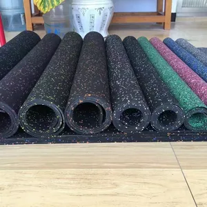 Резиновые напольные покрытия рулон используется тренажерный зал коврики для продажи 5 мм