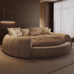 <span class=keywords><strong>Lit</strong></span> Moderne 2x2m Style Italien Minimaliste Luxe Léger Double Nid d'Oiseau Princesse Mariage Chambre Principale Hôtel Citrouille Couple - Product Image 4