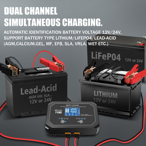 HTRC P10X2 Dual Smart Elektromotorrad/Roller Batterieladegerät <span class=keywords><strong>12V</strong></span> 10A 24V <span class=keywords><strong>5A</strong></span> pro Bank AGM/Gel/SLA Lithium LiFePO4 QC2.0 2 - Product Image 6