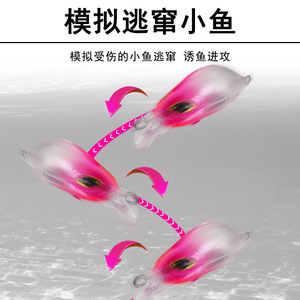 Leurre de pêche biomimétique 3,5g couleur argent avec hameçons multiples pour la pêche au bar - Product Image 4