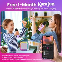 Портативный MP3-плеер IROO K-51 Mini унисекс для детей, подарок на день рождения, с 2 беспроводными микрофонами, для детей от 4 до 12+ лет, для вечеринок