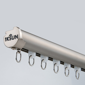 IKSUN, estilo europeo, diseño de borde, techo oculto, pista de cortina de aluminio, soportes de pared, barra de poste de riel de cortina - Product Image 6