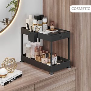 Under Sink Organizer, Roll Out Under Cabinet <b>Storage</b> <b>Kitchen</b> Organizer Drawer with Hooks, Bathroom Standing Rack and Shelves - Product Image 4