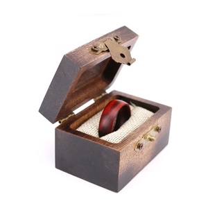 Ready In stock Unique Customized Solid Dark Koa Wood Jewelry Ring Box
