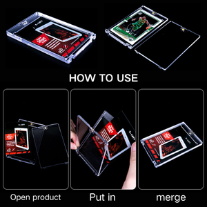 Grosir plastik tebal bening aluminium kartu bisbol kaku <span class=keywords><strong>Toploader</strong></span> satu casing sentuh pelindung tempat kartu magnetik - Product Image 2