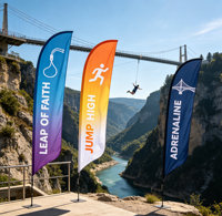 Drapeau à plumes imprimé sur mesure, 10 ans d'expérience en exportation, fabrication directe d'usine, drapeau à voile