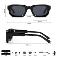 Lunettes de soleil rectangulaires en acétate, lunettes de soleil vintage de haute qualité, lunettes de soleil polarisées carrées de luxe pour femmes, lunettes de soleil personnalisées pour hommes