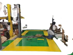 Plancher d'atelier robuste anti-dérapant en plastique PVC minimaliste sol en vinyle d'intérieur bleu vert rouge jaune gris noir emboîtement - Product Image 3