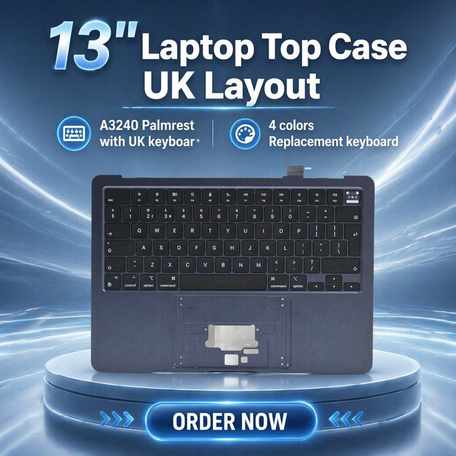 Laptop Top Case Palmrest with US UK Keyboard for MacBook Air M4 13" A3240 Blue Metal 4 Colors