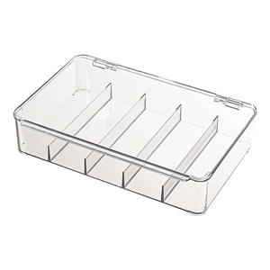 Boîtes et bacs de rangement en plastique transparent empilables - Organisateur de bureau avec couvercle pour lunettes, lunettes de soleil et lentilles de contact - Product Image 1