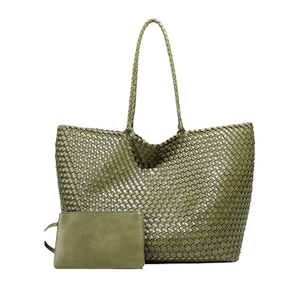 <span class=keywords><strong>Sac</strong></span> fourre-tout en <span class=keywords><strong>cuir</strong></span> de vachette tressé à la main pour femme, grand format, style décontracté, tendance, de luxe, vente chaude - Product Image 1