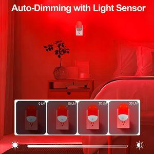 Veilleuse à capteur de lumière rouge 670nm personnalisable OEM ODM pour thérapie du sommeil, chambre et salle de bain - Product Image 6