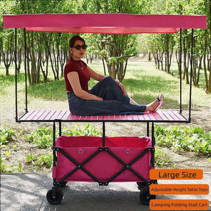 <span class=keywords><strong>Chariot</strong></span> <span class=keywords><strong>de</strong></span> camping <span class=keywords><strong>pliable</strong></span> à quatre roues avec cadre métallique, capacité <span class=keywords><strong>de</strong></span> charge <span class=keywords><strong>de</strong></span> 150 kg, brun foncé, 72x150 cm, <span class=keywords><strong>chariot</strong></span> <span class=keywords><strong>de</strong></span> rangement pour <span class=keywords><strong>jardin</strong></span> extérieur - Product Image 1