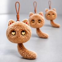Porte-clés en peluche IA mignon avec écran d'expression de 0,71 pouce, chat vocal, vibration tactile, pour enfants