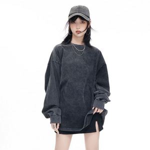230g Cotton Casual Heavy Dressed T-shirt Long Sleeve Large Size Shoulder-<b>drop</b> Washed Vintage Autumn Loose Fit T Shirts - Product Image 1