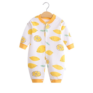 Automne décontracté Super mignon <span class=keywords><strong>combinaison</strong></span> coton peigné imprimé bébé barboteuse manches longues tricoté Homewear pour nouveau-nés ramper bébés - Product Image 5